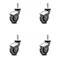Service Caster 3 Inch Bright Chrome Hooded Polyurethane 3/8 Inch Threaded Stem Casters, 4PK SCC-TS03S310-PPUBD-BC-381610-4 - alternate 1